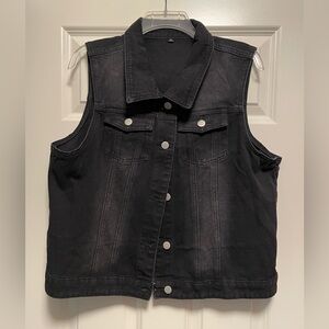 MISS MOLY Women's Denim Distressed Classic Vest Cotton